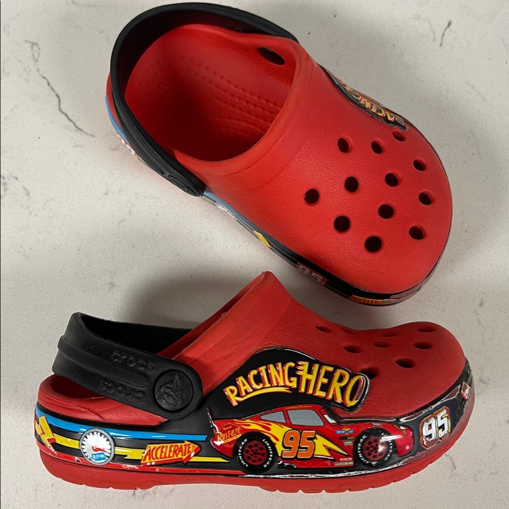 2022 Crocs Disney x Band Clog Toddler 'Fun Lab Cars - Flame' Size 6 - Picture 17 of 17